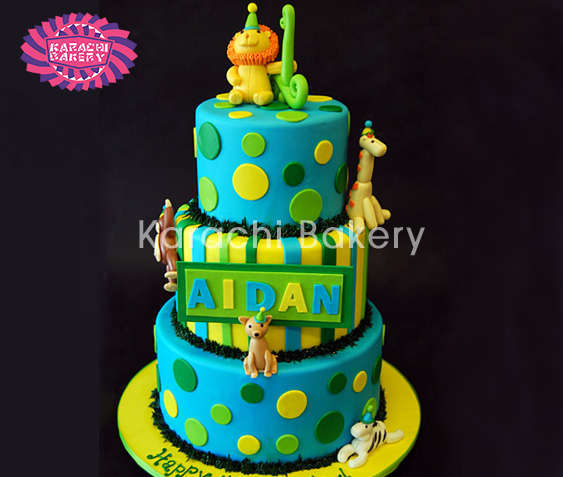 Tutorial: 2-Tier 1st Birthday Cake - YouTube